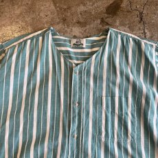 画像8: V NECK ONE POCKET DESIGN STRIPE PATTERN L/S SHIRT / Ladies XL (8)