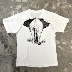 画像2: 90's BOTH SIDE ELEPHANT PRINTED S/S TEE / Mens XL (2)