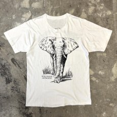 画像1: 90's BOTH SIDE ELEPHANT PRINTED S/S TEE / Mens XL (1)