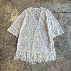 画像2: DOWN FRINGE DESIGN LACE CARDIGAN / Ladies M(L) (2)
