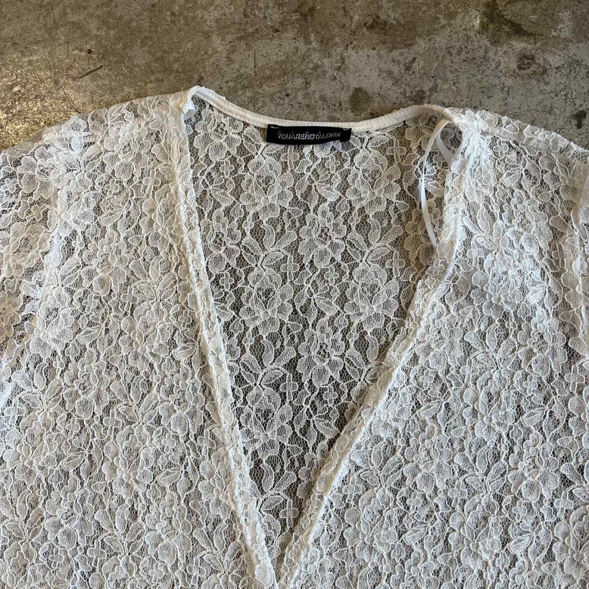 画像8: DOWN FRINGE DESIGN LACE CARDIGAN / Ladies M(L) (8)