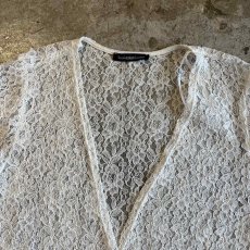 画像8: DOWN FRINGE DESIGN LACE CARDIGAN / Ladies M(L) (8)