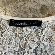 画像12: DOWN FRINGE DESIGN LACE CARDIGAN / Ladies M(L) (12)