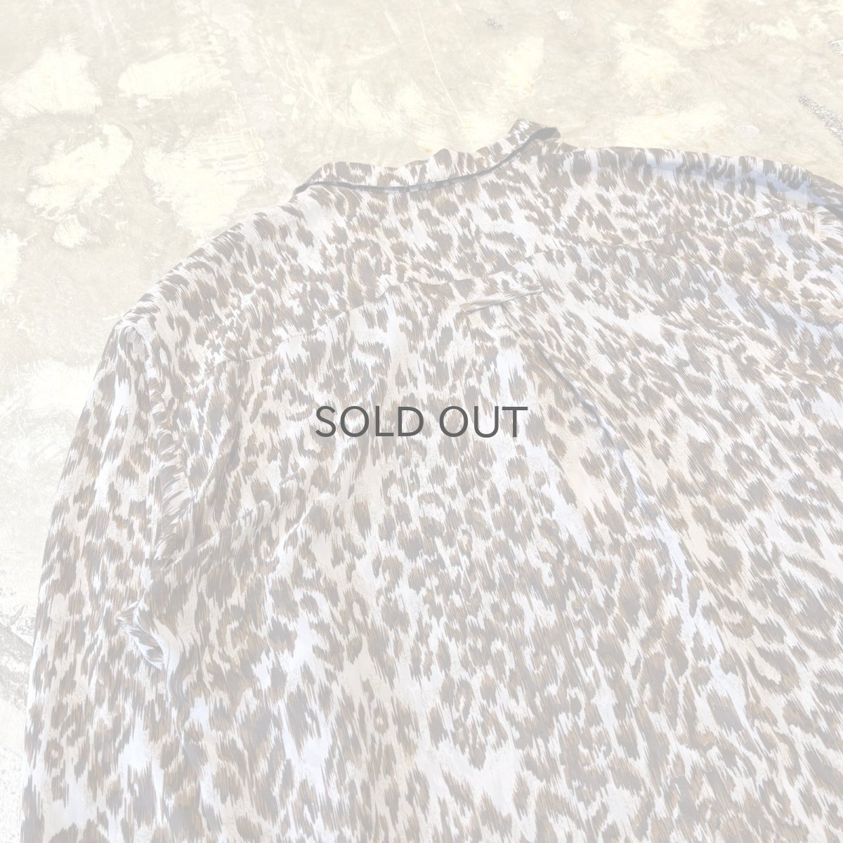 画像9: ALL OVER LEOPARD PATTERN OPEN COLLAR SHEER L/S SHIRT / Mens L (9)