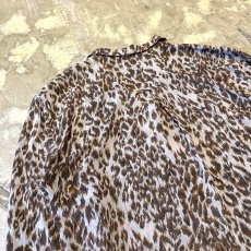 画像9: ALL OVER LEOPARD PATTERN OPEN COLLAR SHEER L/S SHIRT / Mens L (9)