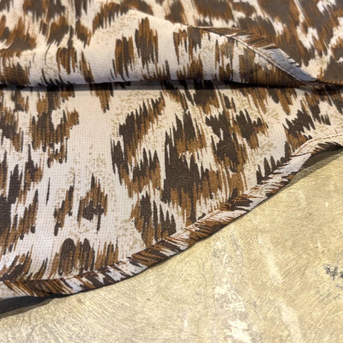 画像8: ALL OVER LEOPARD PATTERN OPEN COLLAR SHEER L/S SHIRT / Mens L (8)
