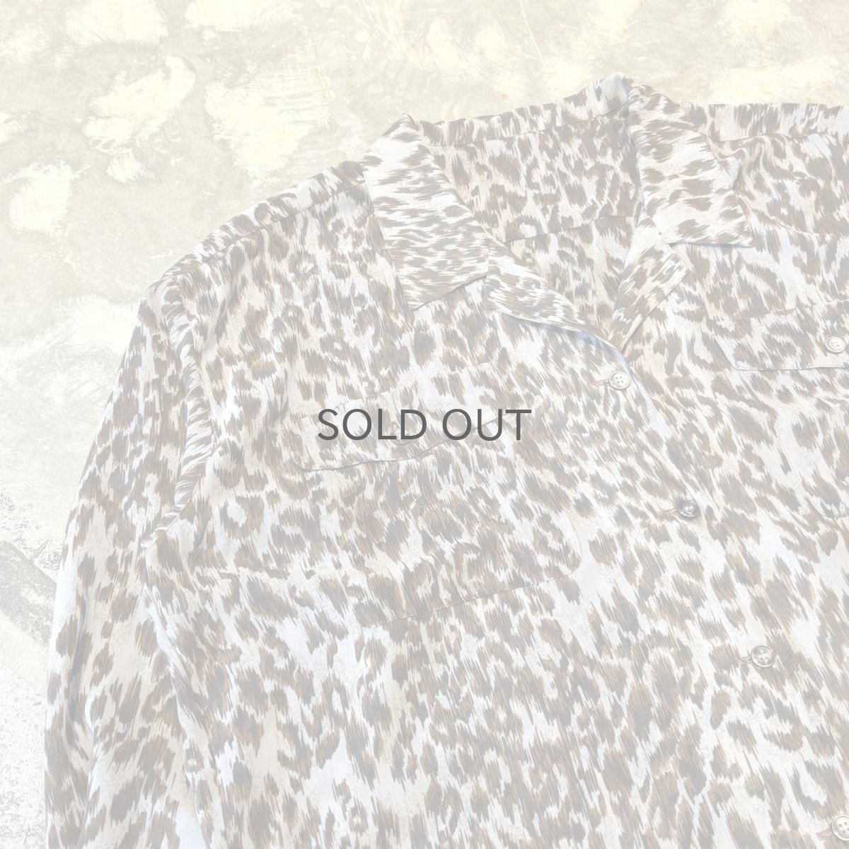 画像3: ALL OVER LEOPARD PATTERN OPEN COLLAR SHEER L/S SHIRT / Mens L (3)