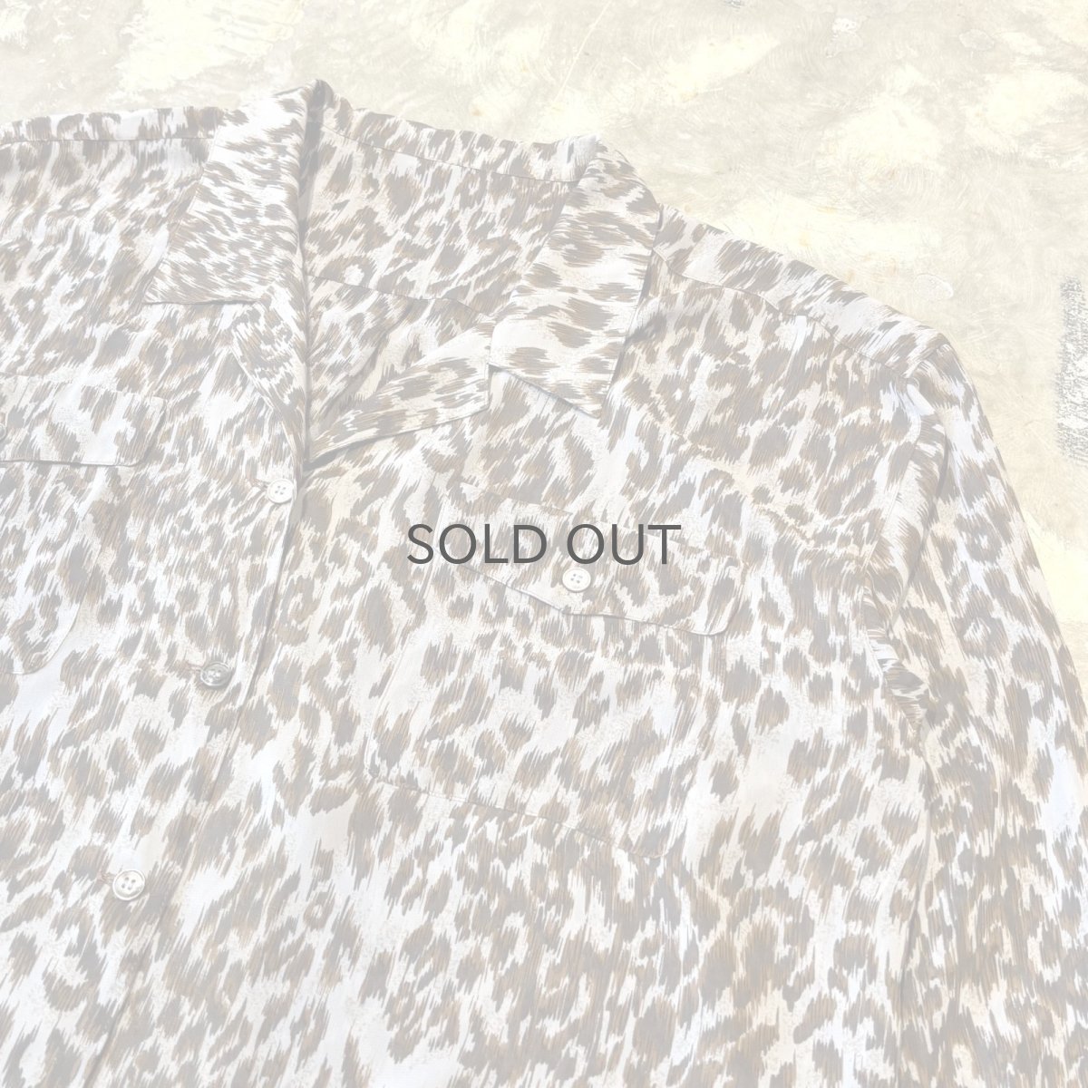 画像4: ALL OVER LEOPARD PATTERN OPEN COLLAR SHEER L/S SHIRT / Mens L (4)