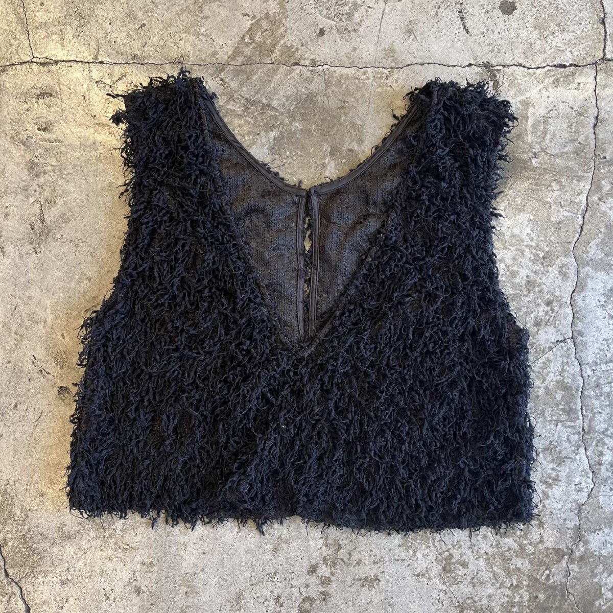 画像1: ALL OVER SHORT FRINGE 2 WAY DESIGN N/S TOPS / Ladies M (1)