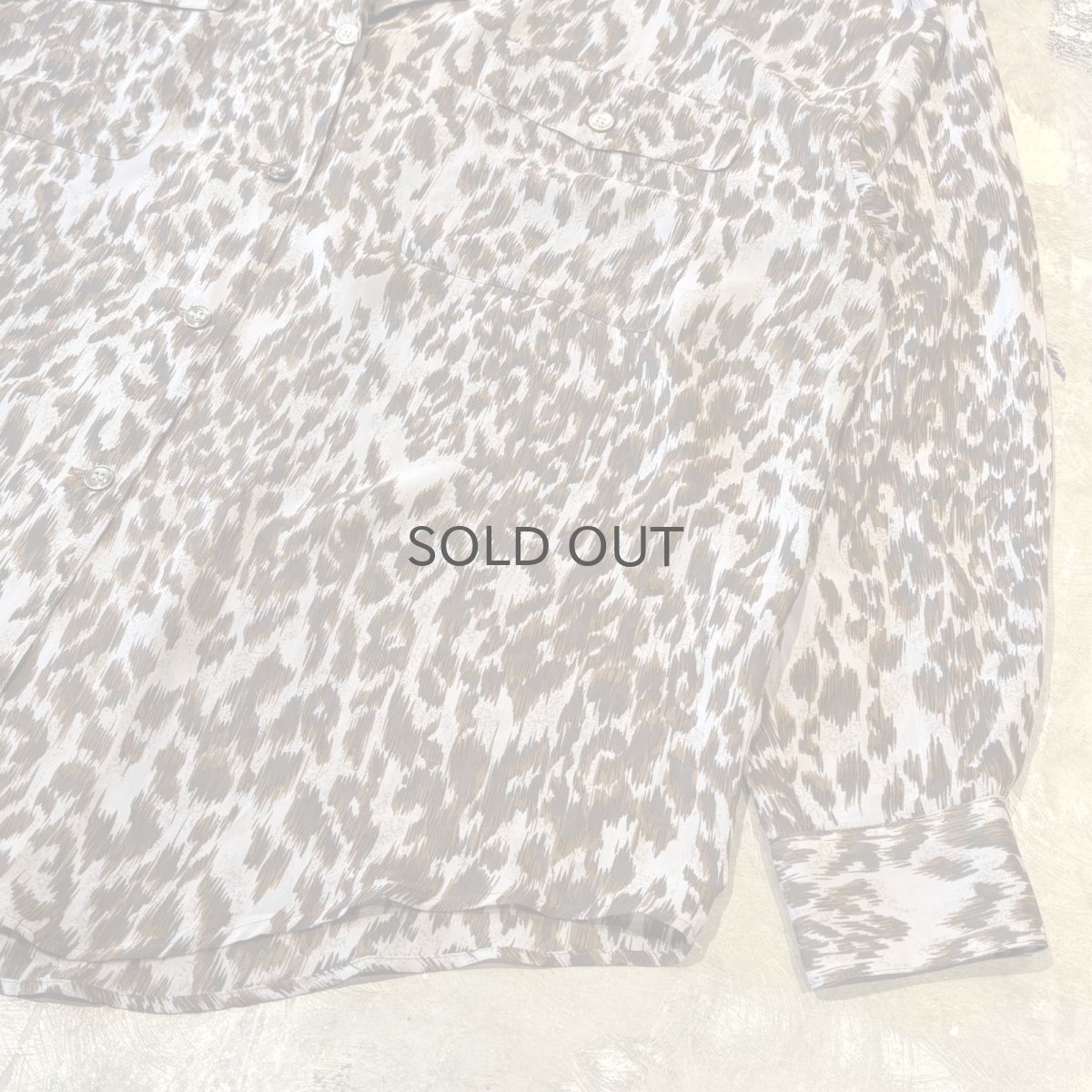 画像6: ALL OVER LEOPARD PATTERN OPEN COLLAR SHEER L/S SHIRT / Mens L (6)