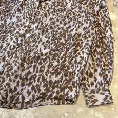画像6: ALL OVER LEOPARD PATTERN OPEN COLLAR SHEER L/S SHIRT / Mens L (6)