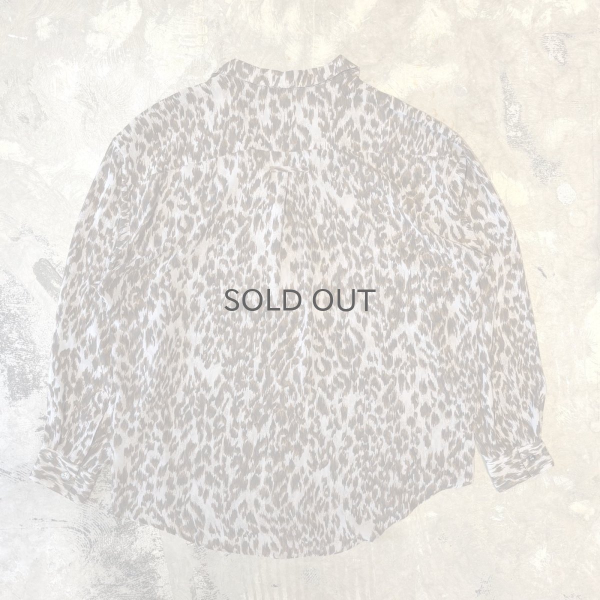 画像2: ALL OVER LEOPARD PATTERN OPEN COLLAR SHEER L/S SHIRT / Mens L (2)
