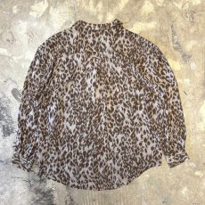 画像2: ALL OVER LEOPARD PATTERN OPEN COLLAR SHEER L/S SHIRT / Mens L (2)