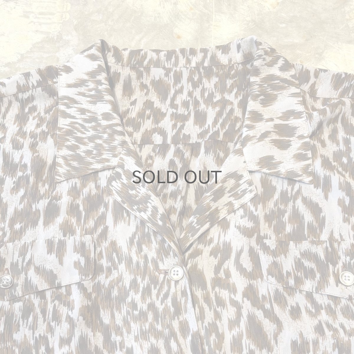 画像10: ALL OVER LEOPARD PATTERN OPEN COLLAR SHEER L/S SHIRT / Mens L (10)