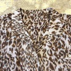 画像10: ALL OVER LEOPARD PATTERN OPEN COLLAR SHEER L/S SHIRT / Mens L (10)