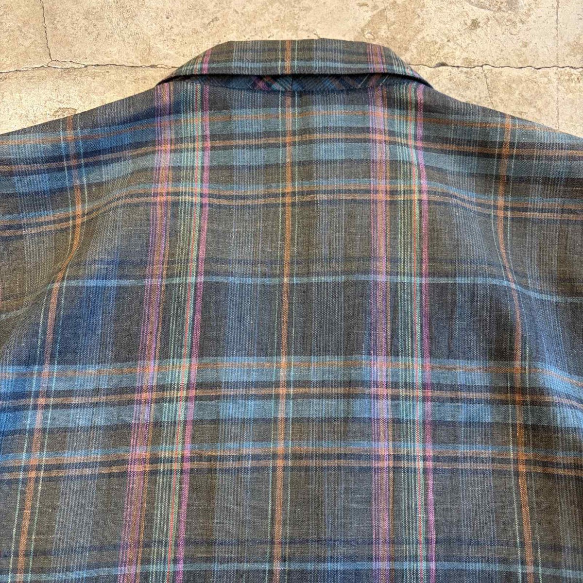 画像10: COLOR CHECK ALL OVER PATTERN LIGHT DESIGN JACKET / Ladies L (10)