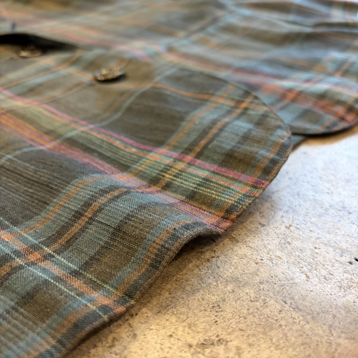 画像11: COLOR CHECK ALL OVER PATTERN LIGHT DESIGN JACKET / Ladies L (11)