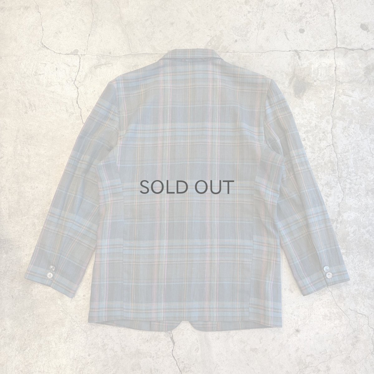 画像2: COLOR CHECK ALL OVER PATTERN LIGHT DESIGN JACKET / Ladies L (2)
