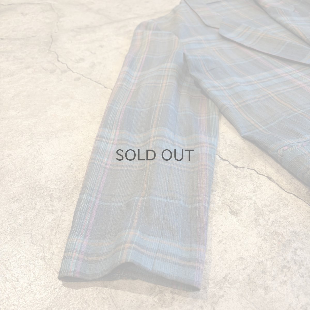 画像4: COLOR CHECK ALL OVER PATTERN LIGHT DESIGN JACKET / Ladies L (4)