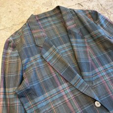 画像3: COLOR CHECK ALL OVER PATTERN LIGHT DESIGN JACKET / Ladies L (3)
