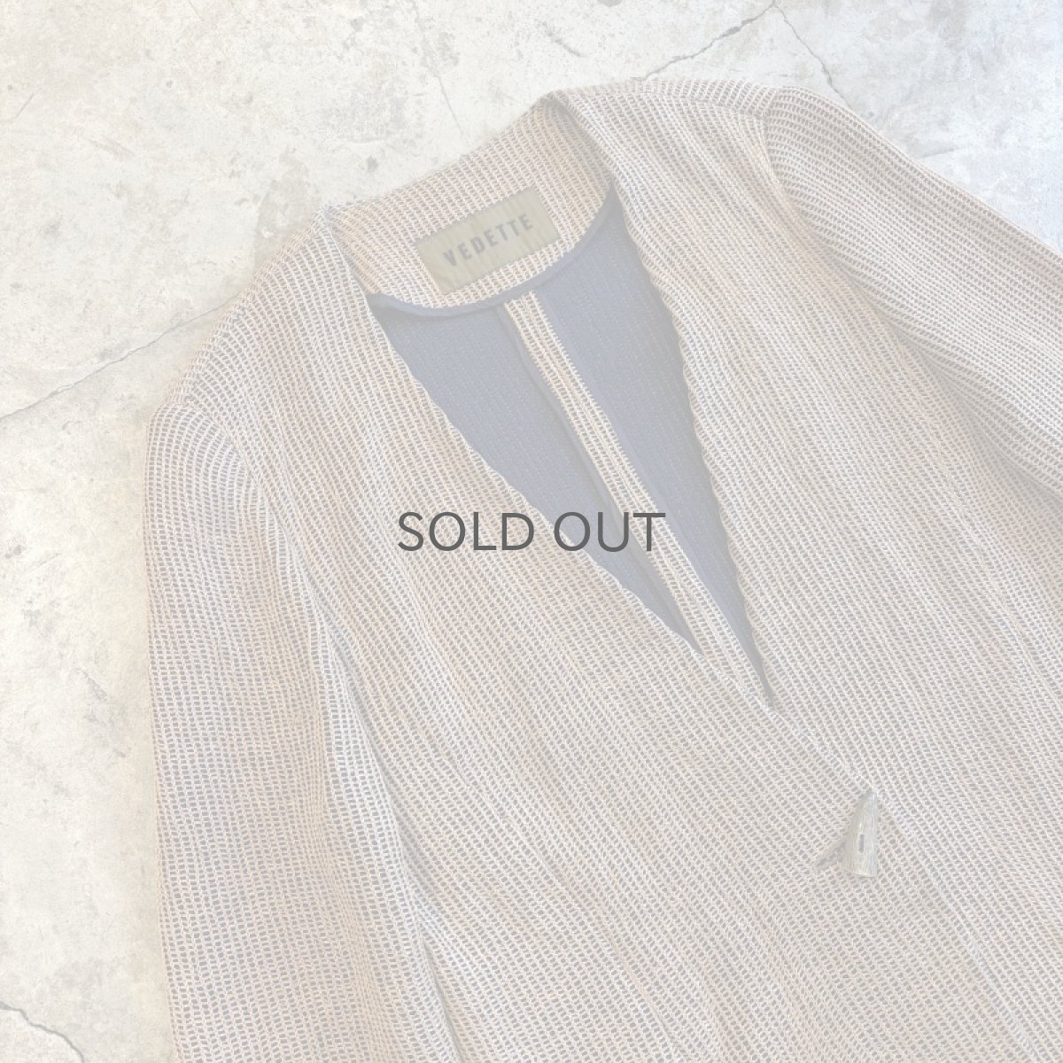 画像3: NO COLLAR DESIGN MESH TAILORED JACKET / Ladies L (3)
