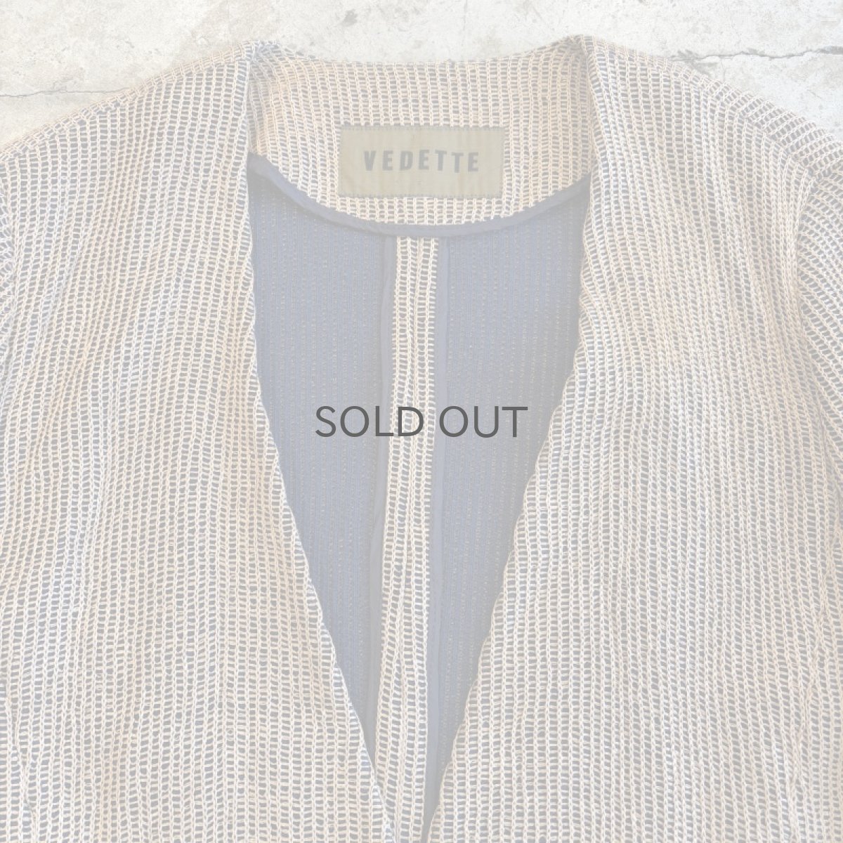 画像6: NO COLLAR DESIGN MESH TAILORED JACKET / Ladies L (6)