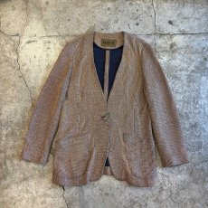 画像1: NO COLLAR DESIGN MESH TAILORED JACKET / Ladies L (1)