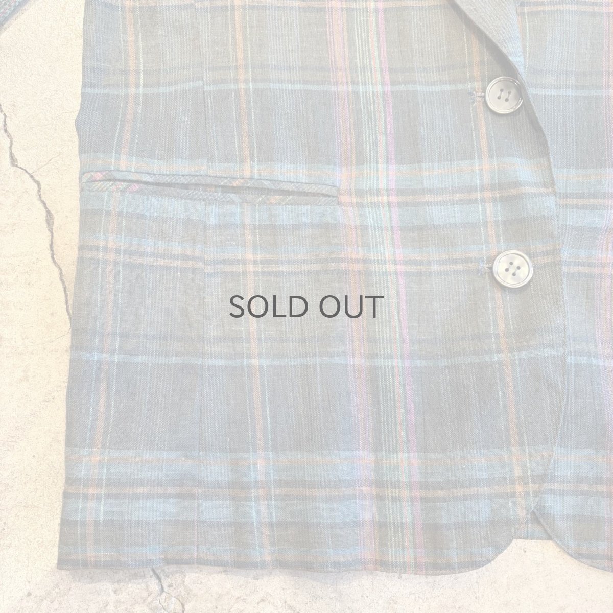 画像5: COLOR CHECK ALL OVER PATTERN LIGHT DESIGN JACKET / Ladies L (5)