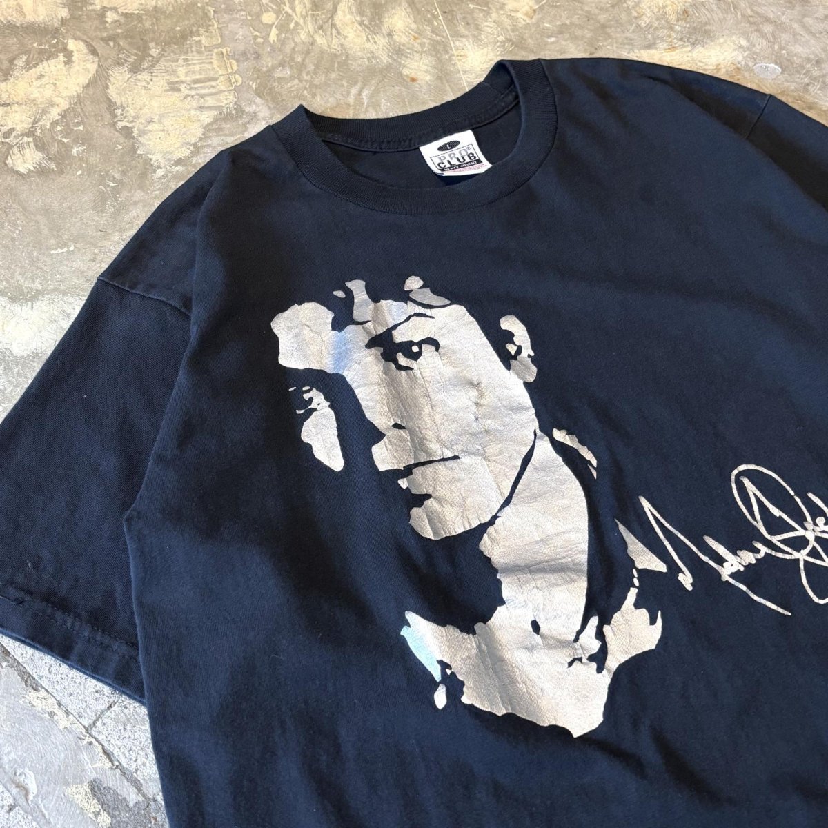 画像3: "MICHAEL JACKSON" FRONT SILVER PRINTED S/S TEE / Mens L / MADE IN USA (3)