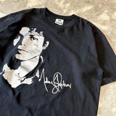 画像4: "MICHAEL JACKSON" FRONT SILVER PRINTED S/S TEE / Mens L / MADE IN USA (4)