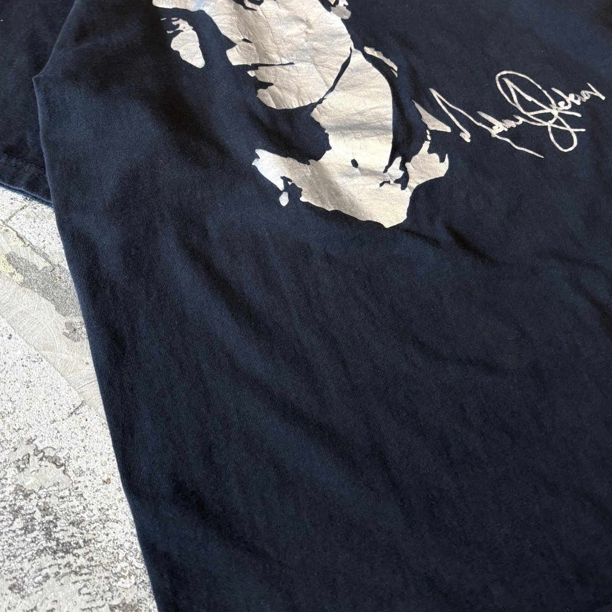 画像5: "MICHAEL JACKSON" FRONT SILVER PRINTED S/S TEE / Mens L / MADE IN USA (5)