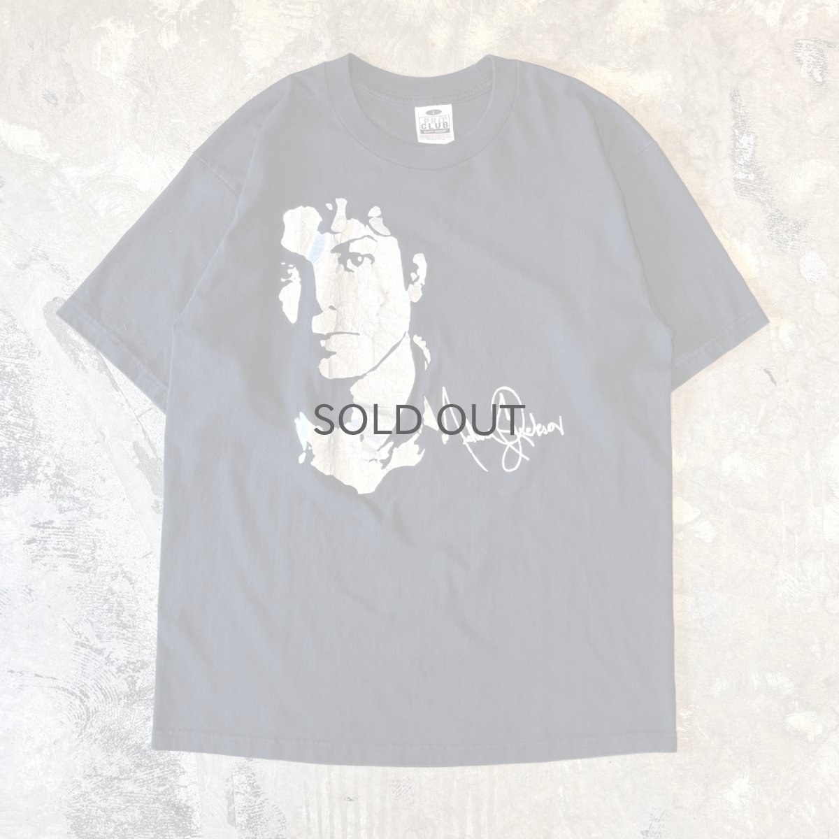 画像1: "MICHAEL JACKSON" FRONT SILVER PRINTED S/S TEE / Mens L / MADE IN USA (1)