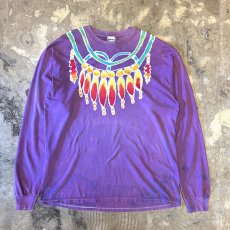 画像1: NATVE GRAPHIC HANDMADE L/S TEE / Mens XXL / MADE IN USA (1)