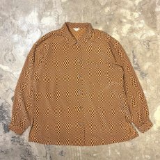 画像1: ALL OVER ARTISTIC CHECK PATTERN SILK L/S SHIRT / Mens L (1)