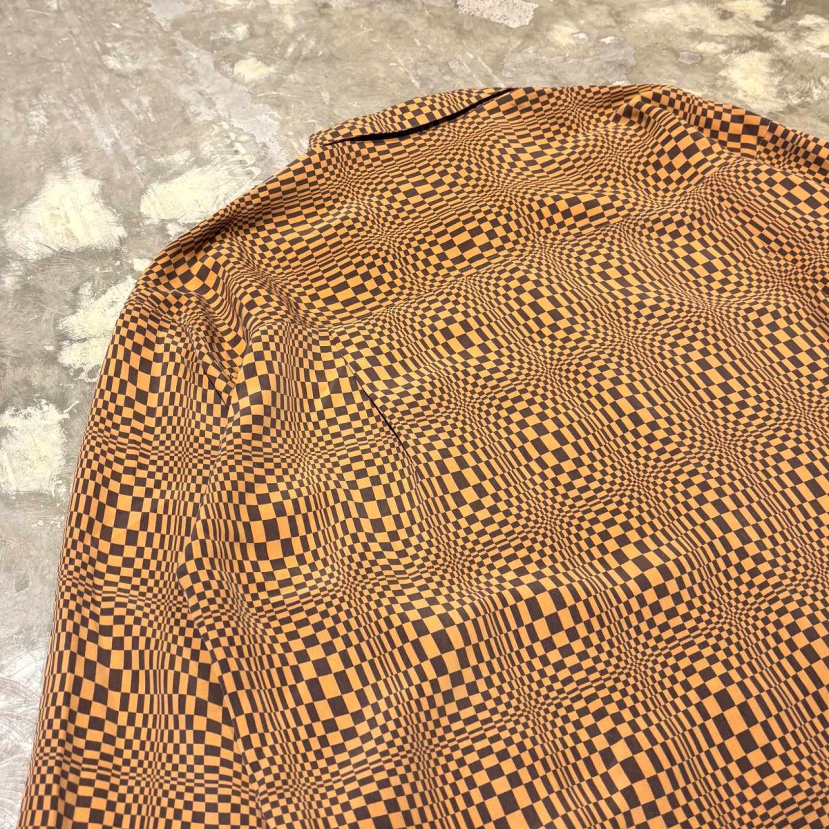 画像9: ALL OVER ARTISTIC CHECK PATTERN SILK L/S SHIRT / Mens L (9)