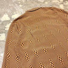 画像9: ALL OVER ARTISTIC CHECK PATTERN SILK L/S SHIRT / Mens L (9)
