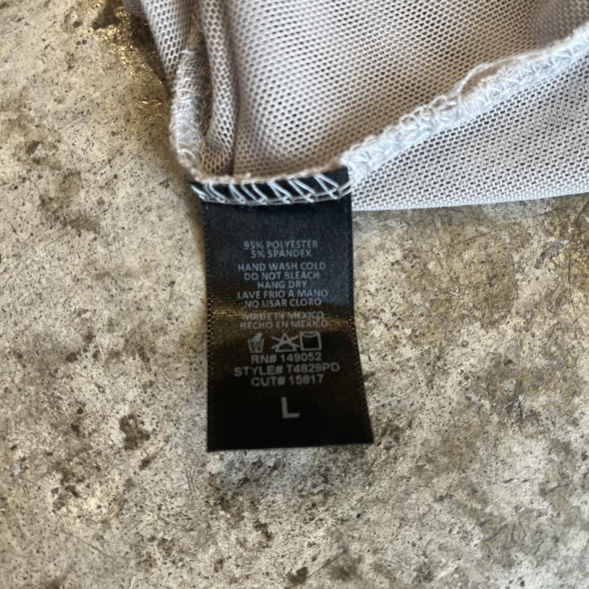 画像11: GREY COLOR MESH DESIGN L/S HEM BODY SUIT TOPS / Ladies M(L) (11)