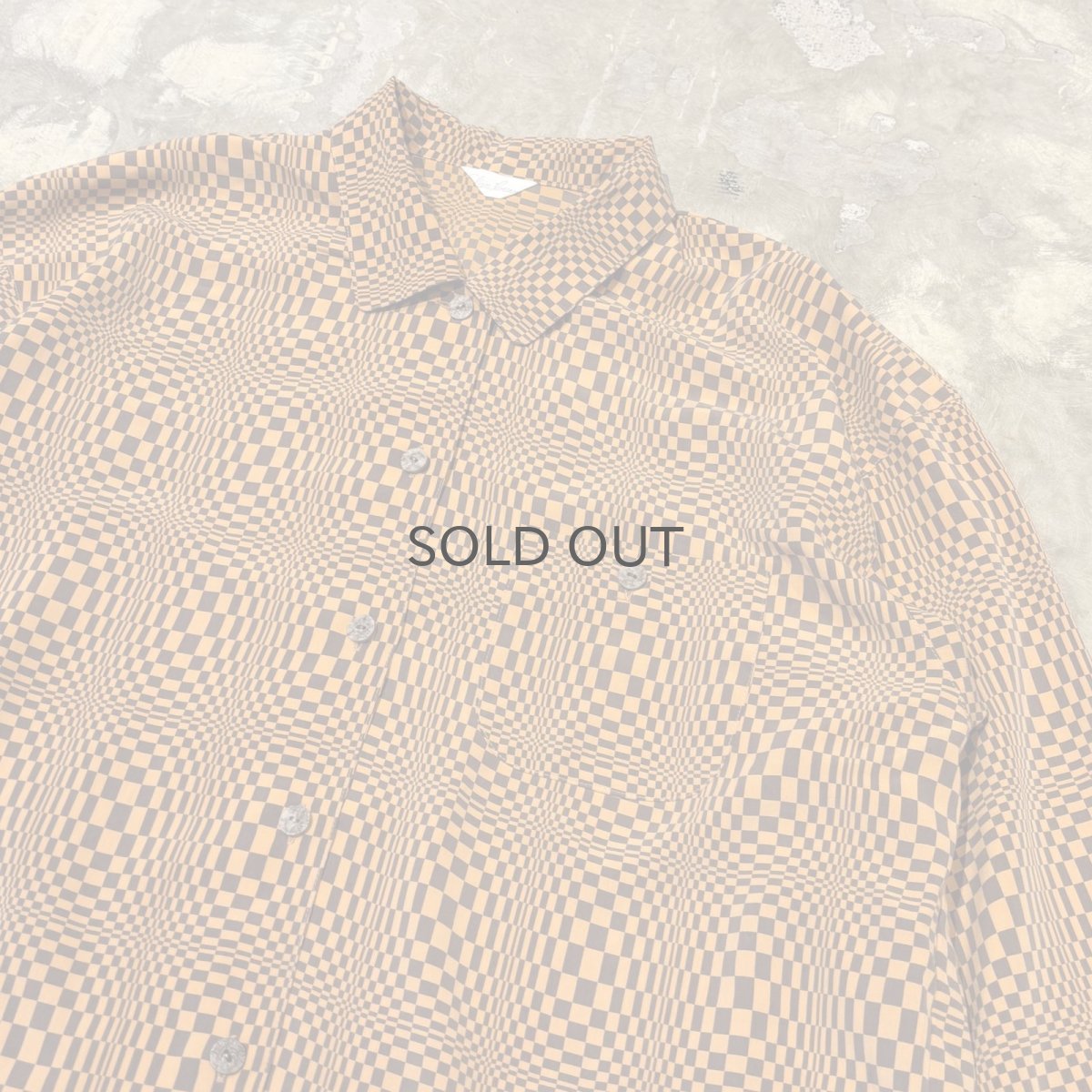 画像4: ALL OVER ARTISTIC CHECK PATTERN SILK L/S SHIRT / Mens L (4)