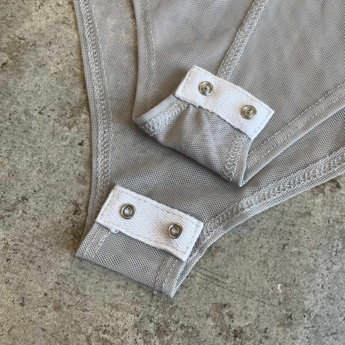 画像5: GREY COLOR MESH DESIGN L/S HEM BODY SUIT TOPS / Ladies M(L) (5)