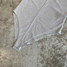 画像4: GREY COLOR MESH DESIGN L/S HEM BODY SUIT TOPS / Ladies M(L) (4)
