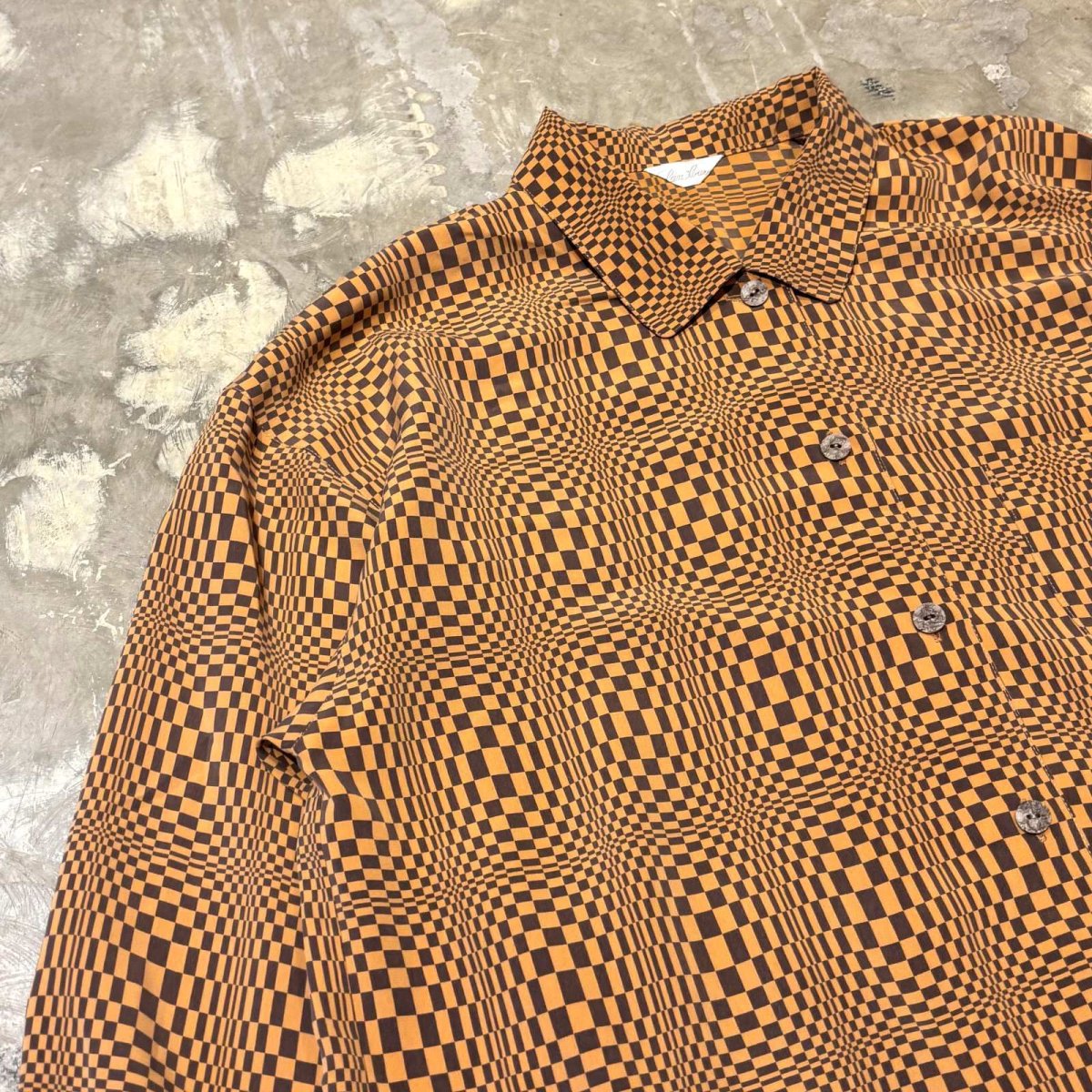 画像3: ALL OVER ARTISTIC CHECK PATTERN SILK L/S SHIRT / Mens L (3)