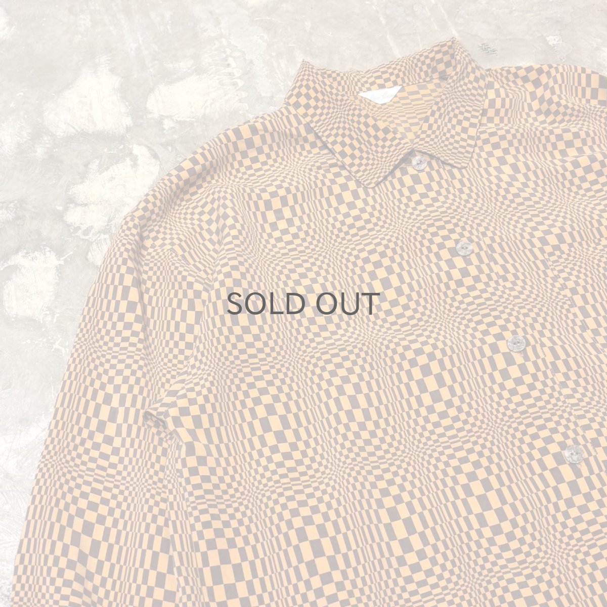 画像3: ALL OVER ARTISTIC CHECK PATTERN SILK L/S SHIRT / Mens L (3)