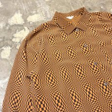 画像3: ALL OVER ARTISTIC CHECK PATTERN SILK L/S SHIRT / Mens L (3)
