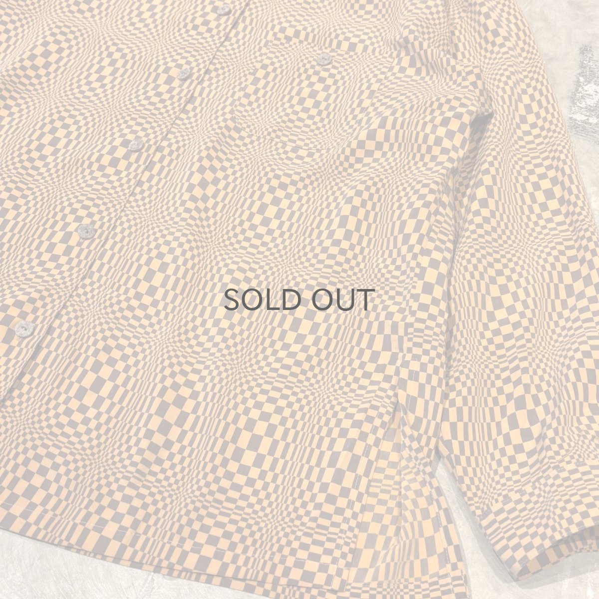 画像6: ALL OVER ARTISTIC CHECK PATTERN SILK L/S SHIRT / Mens L (6)