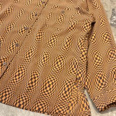 画像6: ALL OVER ARTISTIC CHECK PATTERN SILK L/S SHIRT / Mens L (6)