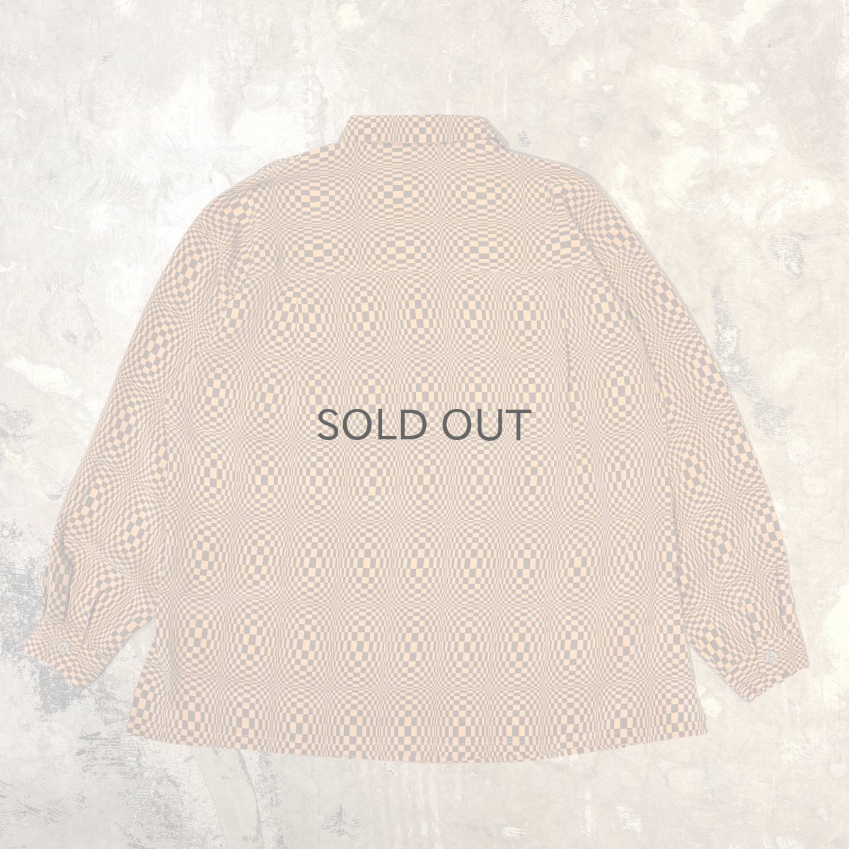 画像2: ALL OVER ARTISTIC CHECK PATTERN SILK L/S SHIRT / Mens L (2)