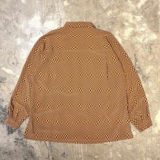 画像2: ALL OVER ARTISTIC CHECK PATTERN SILK L/S SHIRT / Mens L (2)