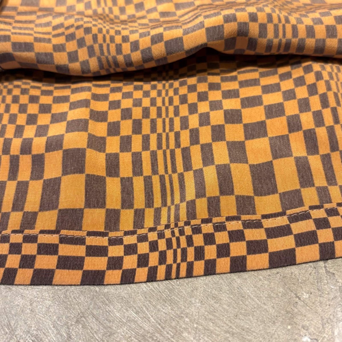画像8: ALL OVER ARTISTIC CHECK PATTERN SILK L/S SHIRT / Mens L (8)