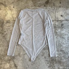 画像2: GREY COLOR MESH DESIGN L/S HEM BODY SUIT TOPS / Ladies M(L) (2)