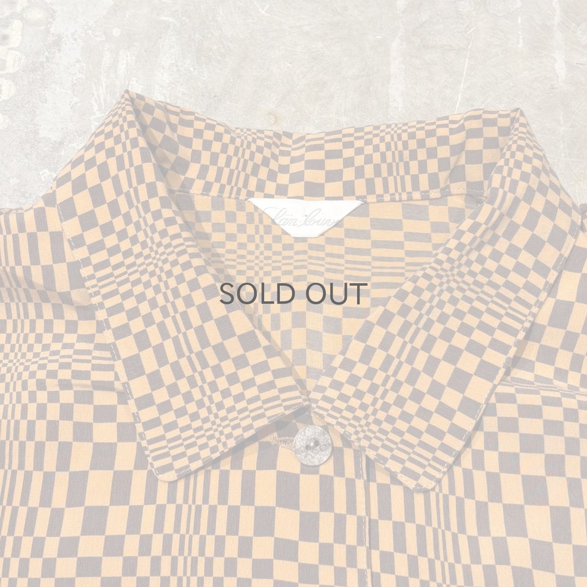 画像10: ALL OVER ARTISTIC CHECK PATTERN SILK L/S SHIRT / Mens L (10)